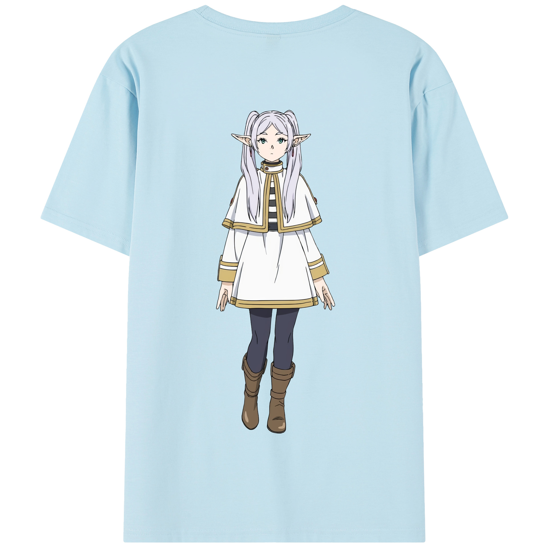 （画像用） 葬送のフリーレン Frieren 綿100％半袖Tシャツ（背面プリント）